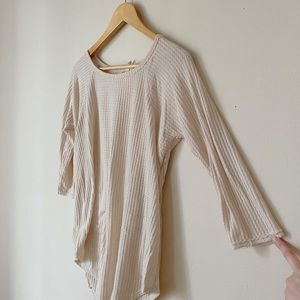 Anthropologie Oatmeal Waffle Top